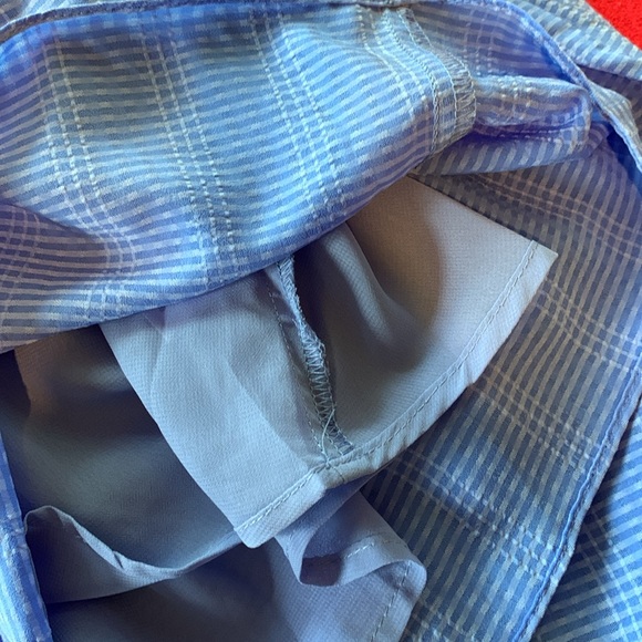 Blue Ruffled Women's Blouse - Picture 6 of 7